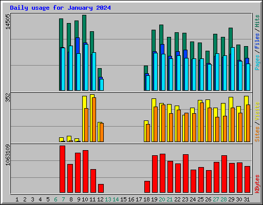 Daily usage for January 2024