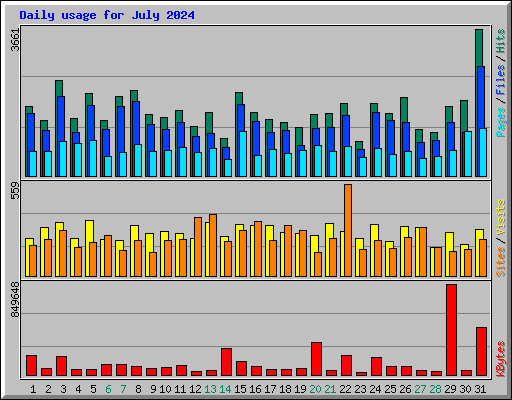 Daily usage for July 2024
