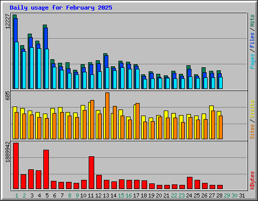 Daily usage for February 2025