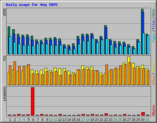 Daily usage for May 2025