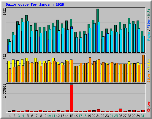 Daily usage for January 2026