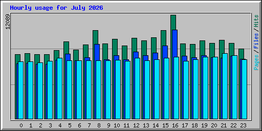 Hourly usage for July 2026